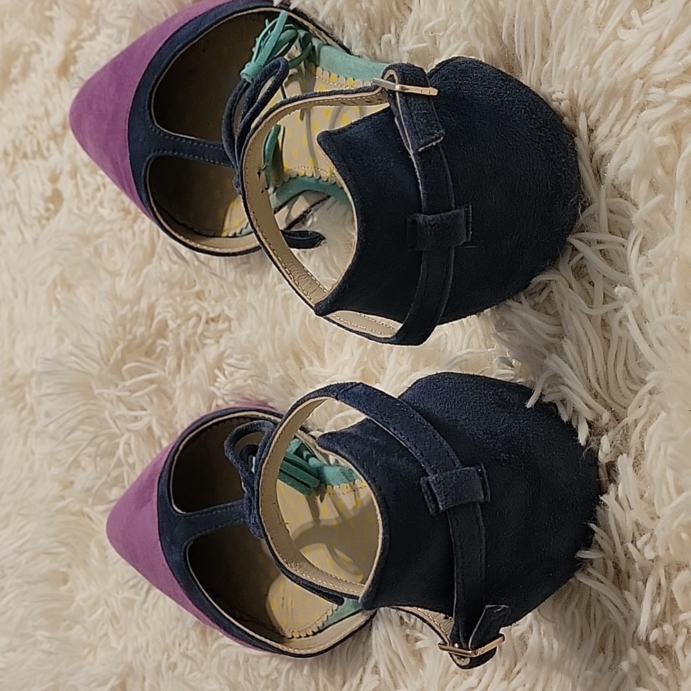 Boden Purple and Navy Leather Flats - Picture 9 of 9
